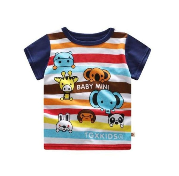 new children's summer short-sleeved cotton suit boy girls small children