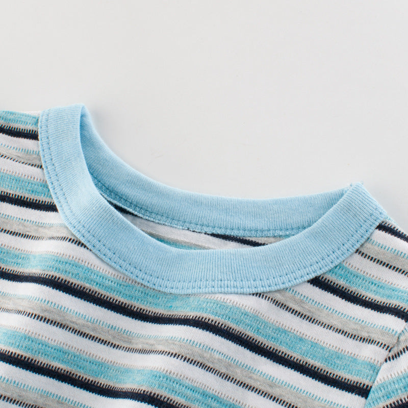 Summer Boys Short-Sleeved Striped T-Shirt
