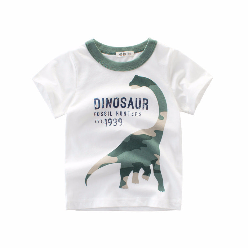 Boys's Summer Short Sleeved Full Print Car Cartoon T Shirt