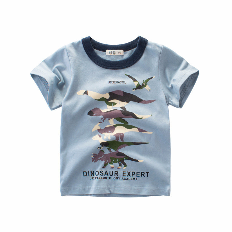 Boys's Summer Short Sleeved Full Print Car Cartoon T Shirt